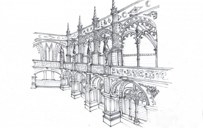 Esquisso do Claustro do Mosteiro dos Jerónimos