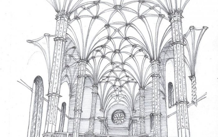 Esquisso da Igreja de Santa Maria de Belém no Mosteiro dos Jerónimos